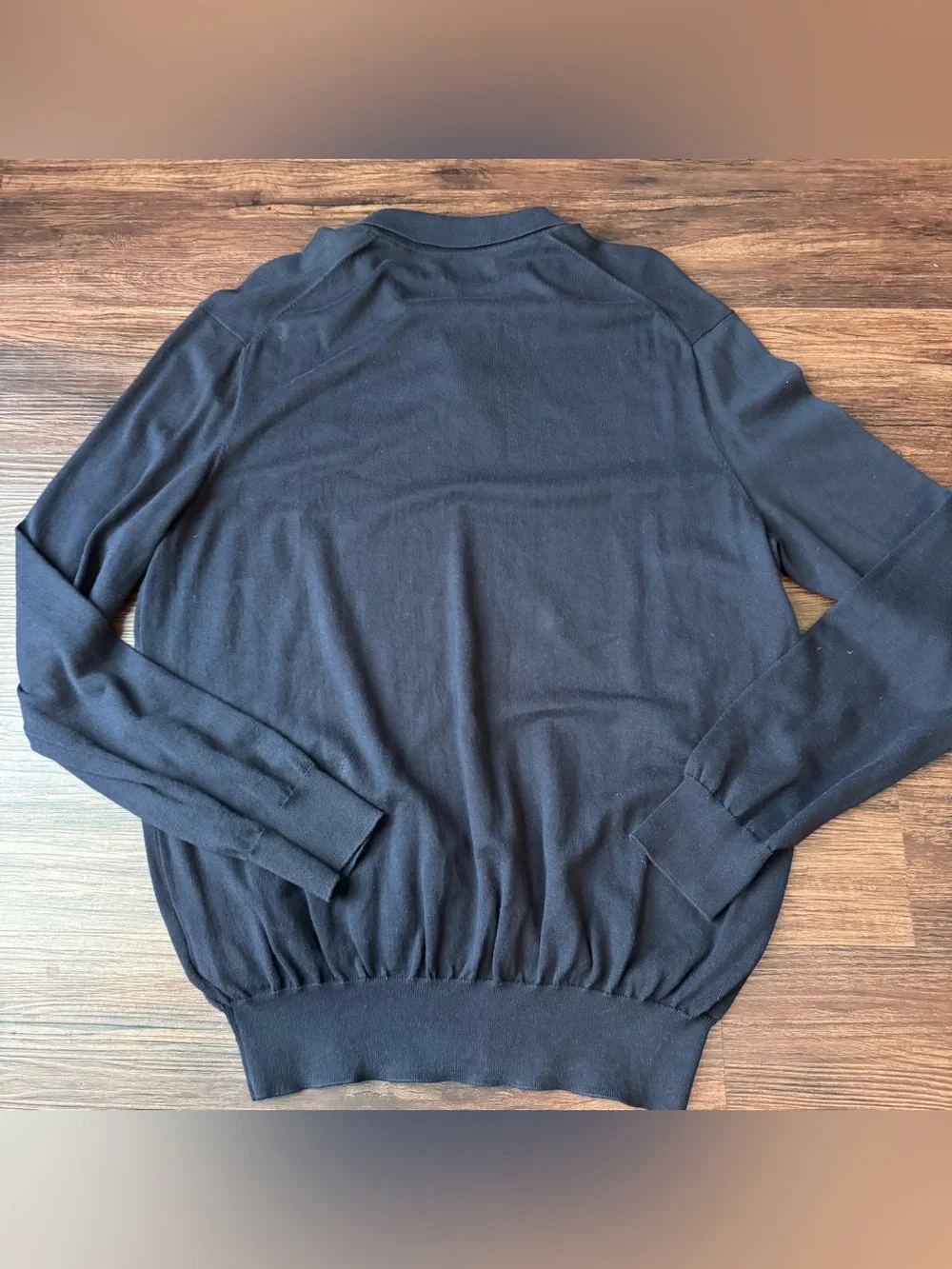 Polo Ralph Lauren Sweater Mens Large Navy Blue Pima Cotton Long Sleeve Pony